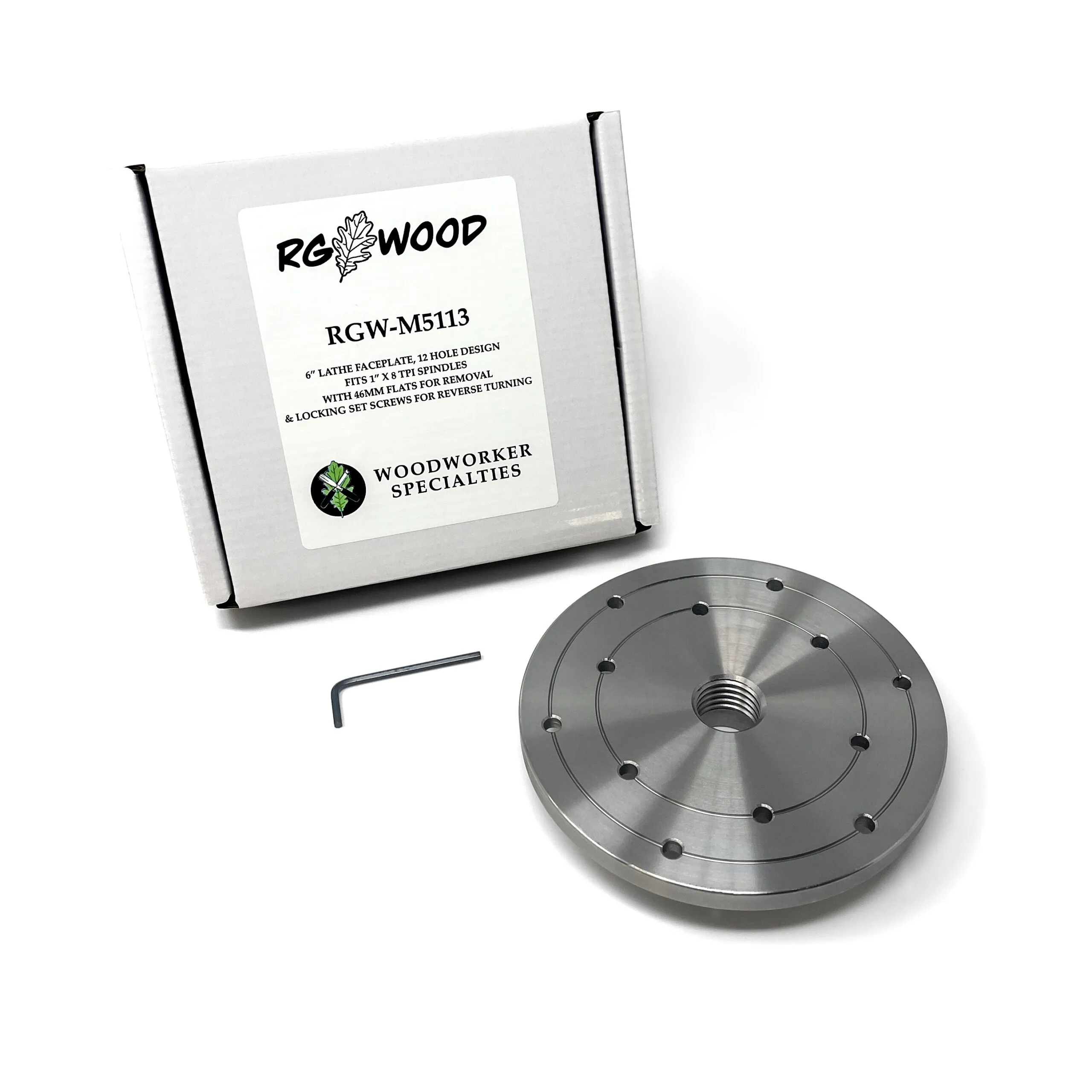 RGWOOD 6" Wood Lathe Faceplate (1" x 8tpi) - Image 2