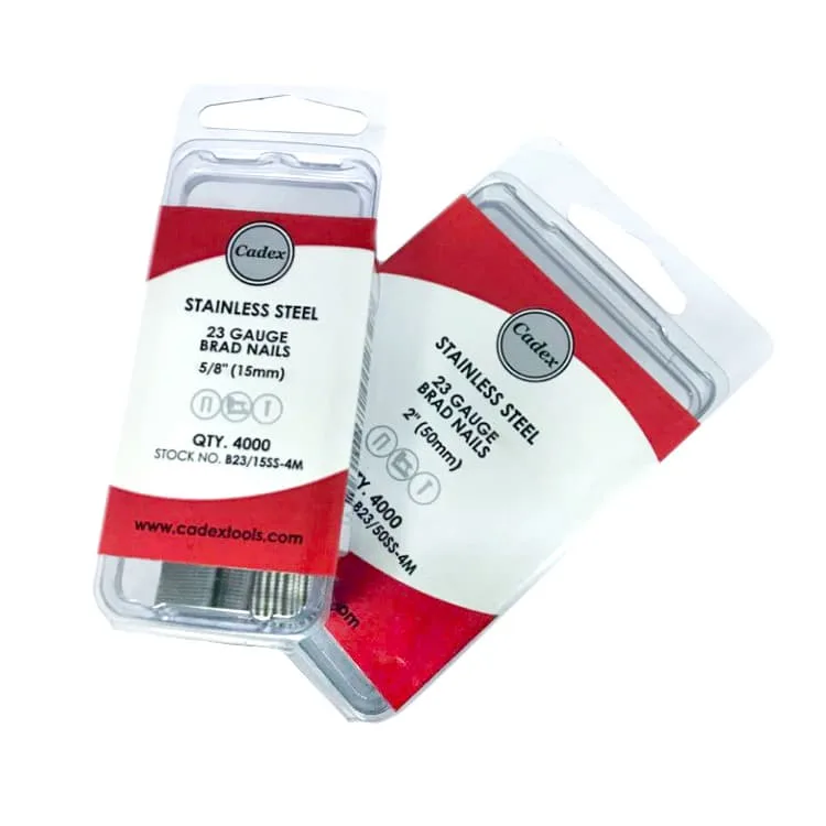 CADEX 23 Gauge Stainless Slight Headed Brads 4,000 pk - Image 1