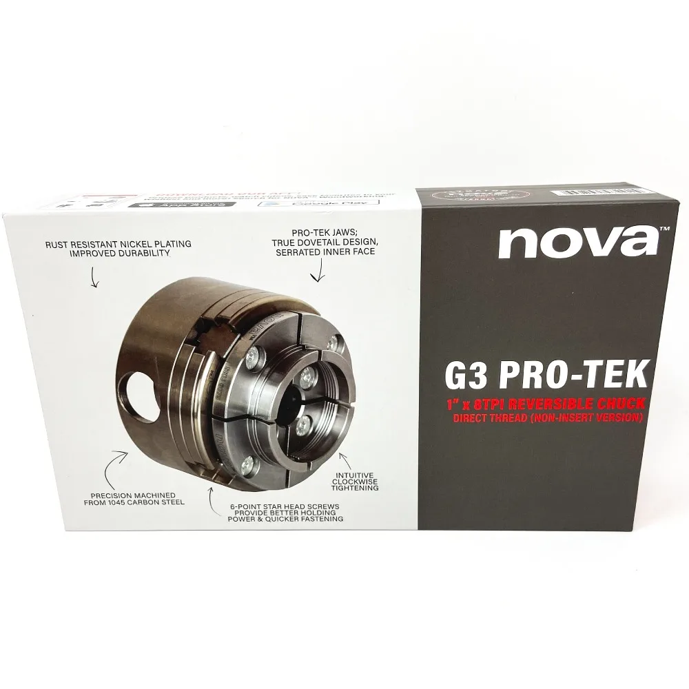 NOVA 48291 Pro-Tek G3 Chuck Bundle, 1"X8tpi - Image 2