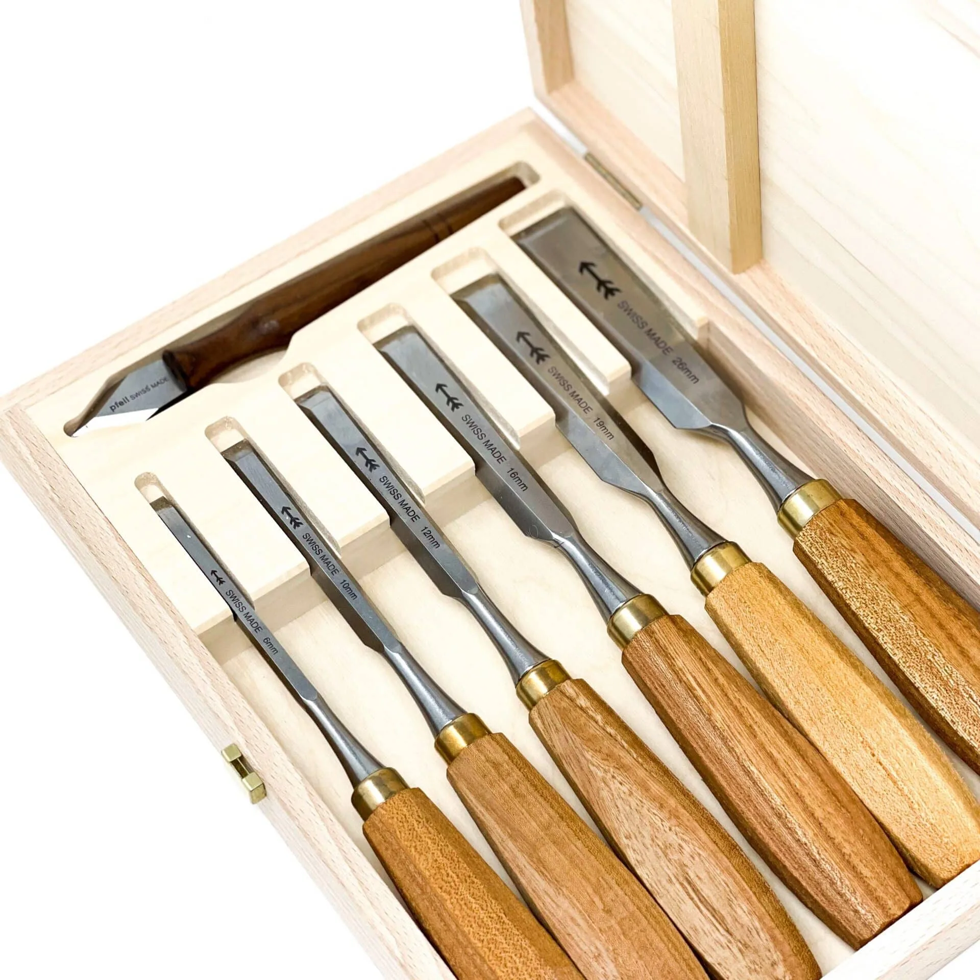 6 Piece (+1) Carpenter Chisel Set by Pfeil Swiss Made