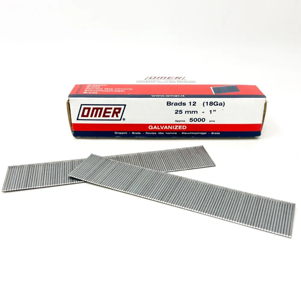 Omer 18 Gauge Brad Nails 25mm (1") Omer 18 Gauge Brad Nails 25mm (1")