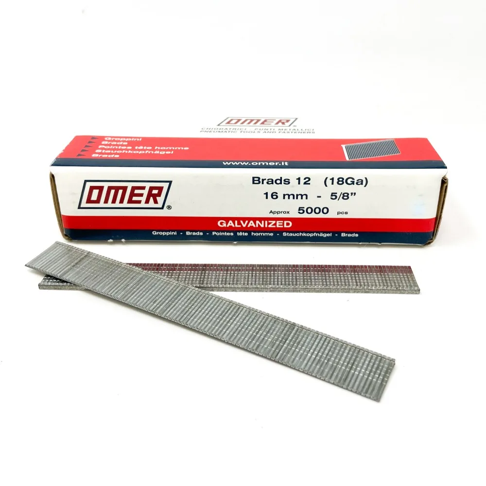 Omer 18 Gauge Brad Nails 16mm 5/8"