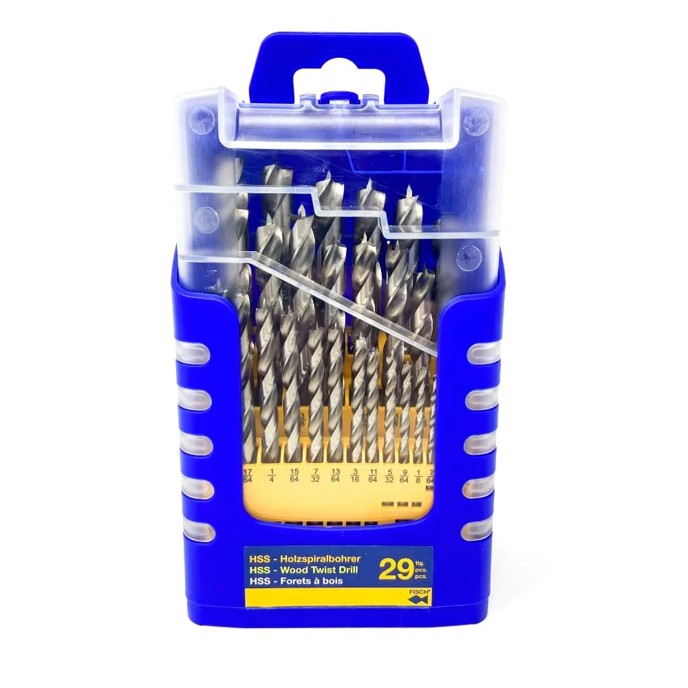 FISCH HSS 29 PC Brad Point Drill Bit Set