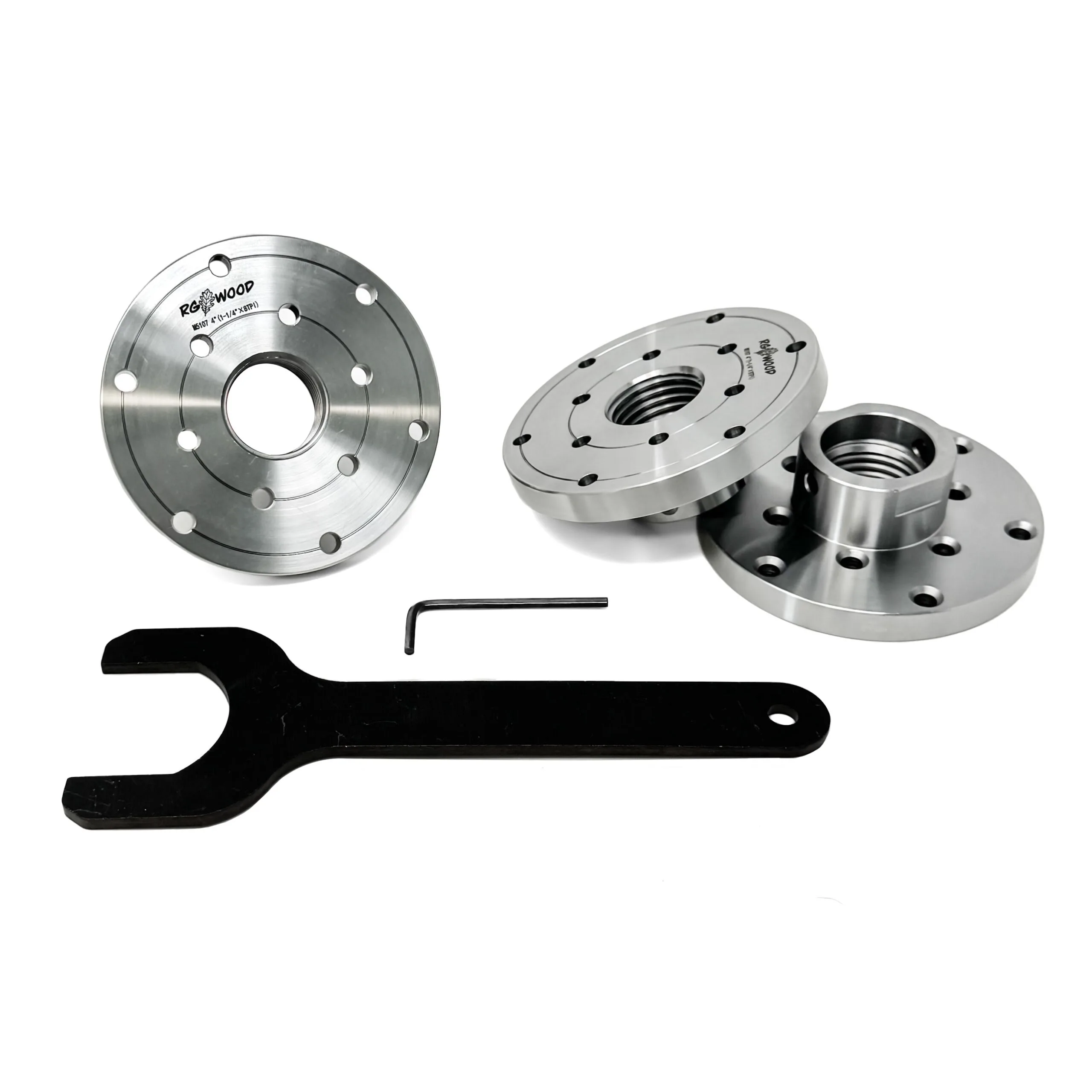 RGWOOD 3 Piece 4” Wood Lathe Faceplate Bundle (1-1/4” x 8tpi) - Image 2