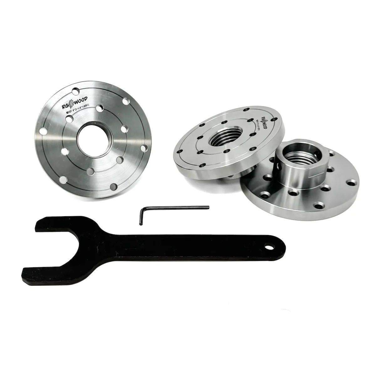RGWOOD 3 Piece 4” Wood Lathe Faceplate Bundle (1-1/4” x 8tpi) - Image 1