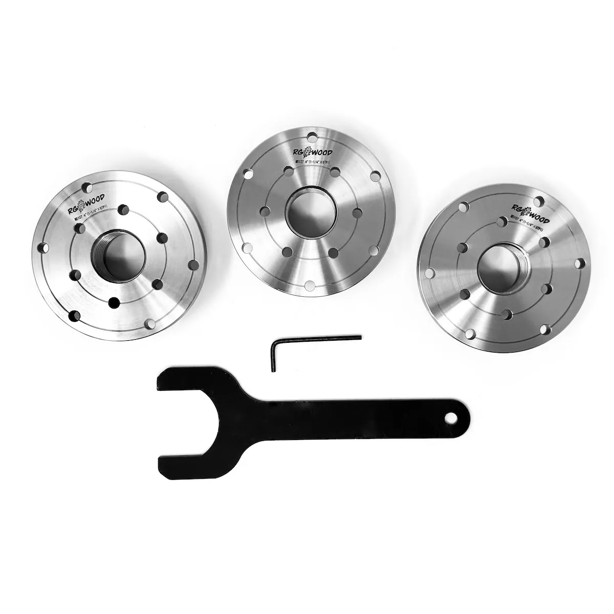 RGWOOD 3 Piece 4” Wood Lathe Faceplate Bundle (1-1/4” x 8tpi) - Image 2