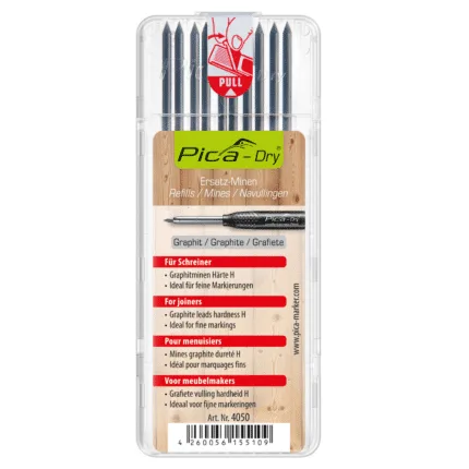 Pica Dry Graphite Refills for Joiners and Carpenters Set of 10