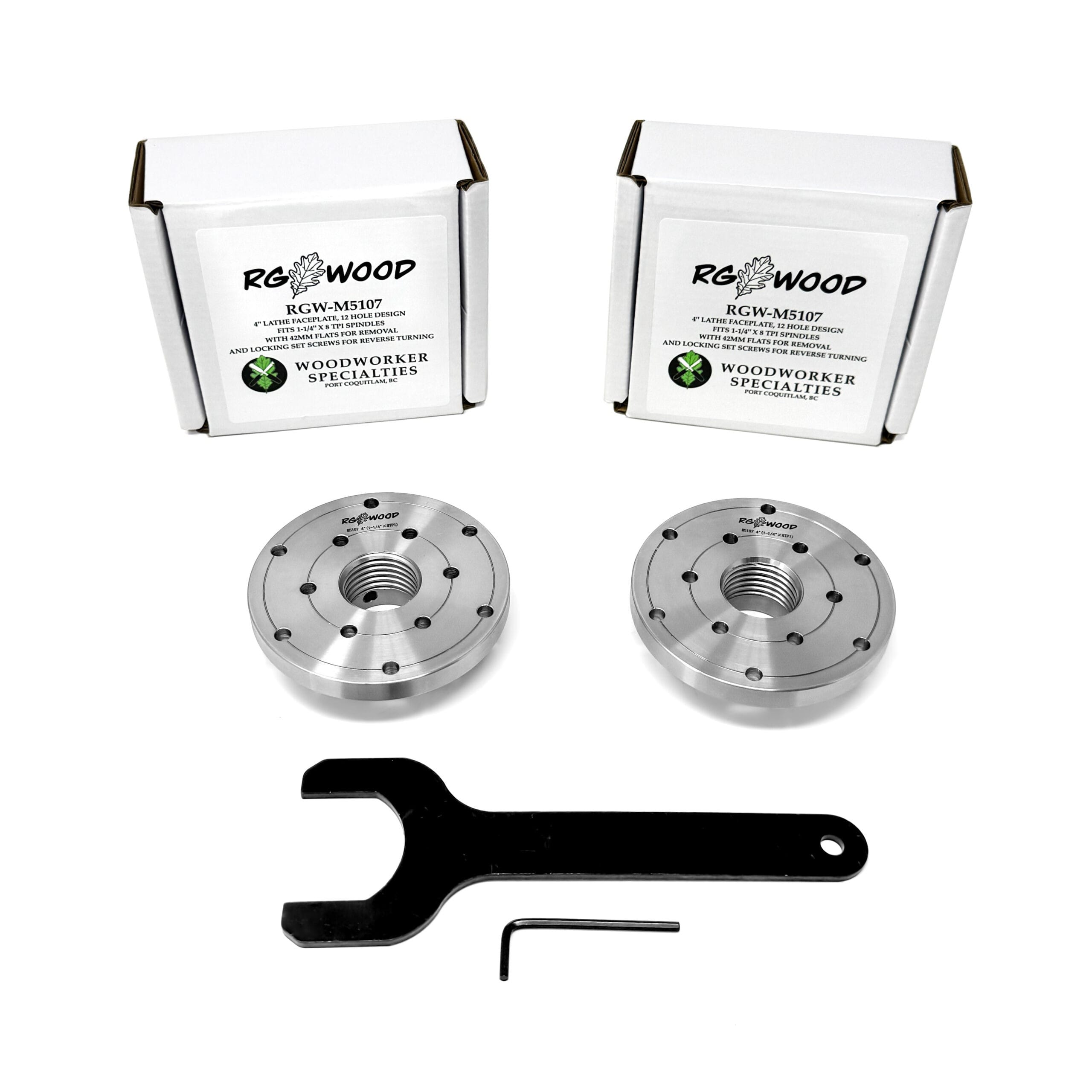 2 Piece 4” Wood Lathe Faceplate Bundle (1-1/4” x 8tpi) 2 Piece 4” Wood Lathe Faceplate Bundle (1-1/4” x 8tpi)
