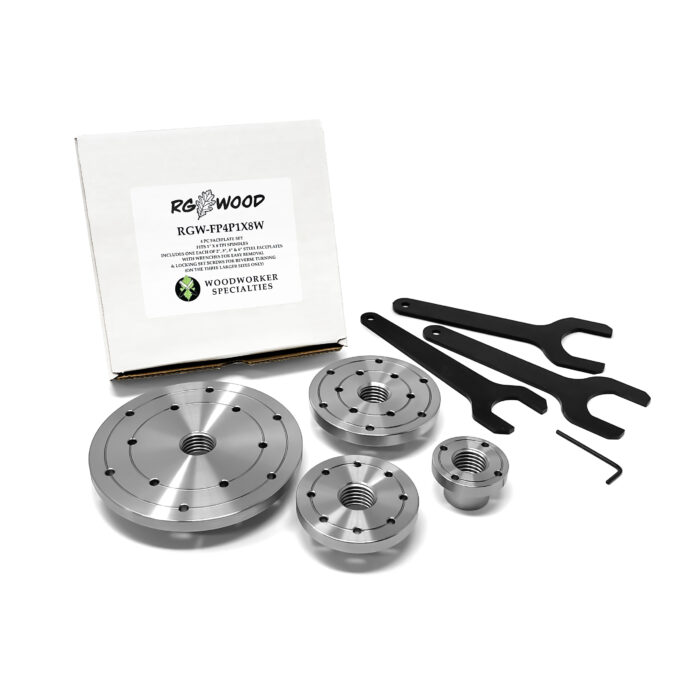 RGWOOD 4 Piece 4” Wood Lathe Faceplate Bundle (1" x 8tpi)  6", 4", 3" & 2" - Image 1