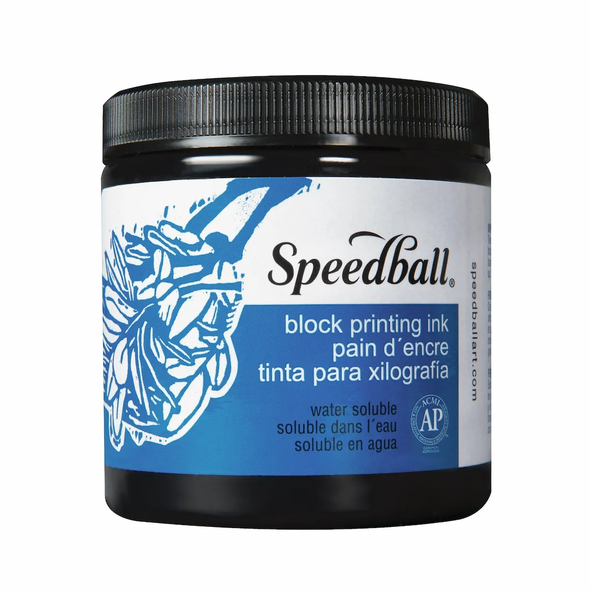 speedball_ink_black Speedball Black 8 oz. Water Soluble Block Printing Ink - Image 1